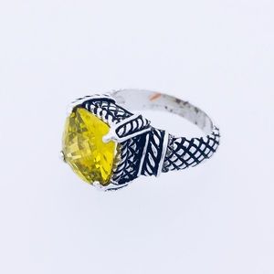 Silver Tone Citrine Ring